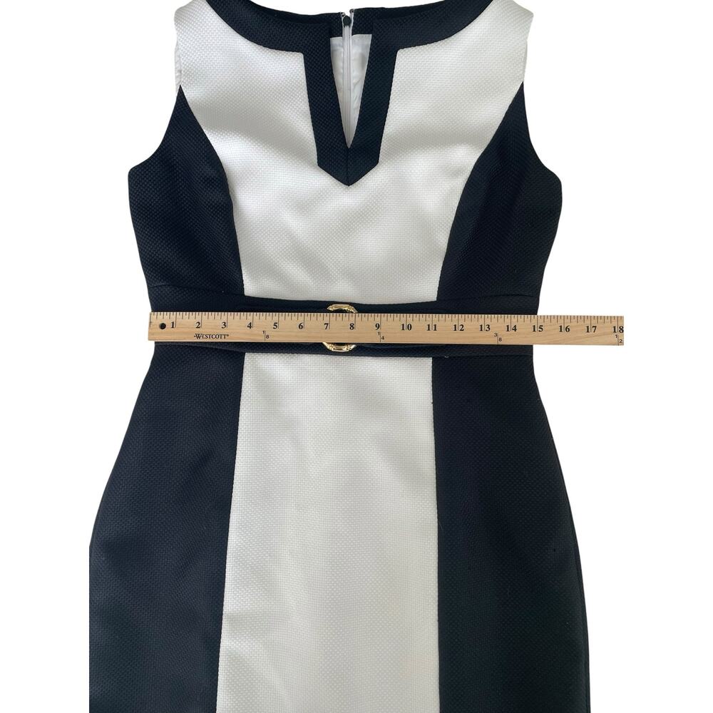 Tahari Arthur S. Levine Colorblock Sheath Dress Size 6 - Picture 4 of 7
